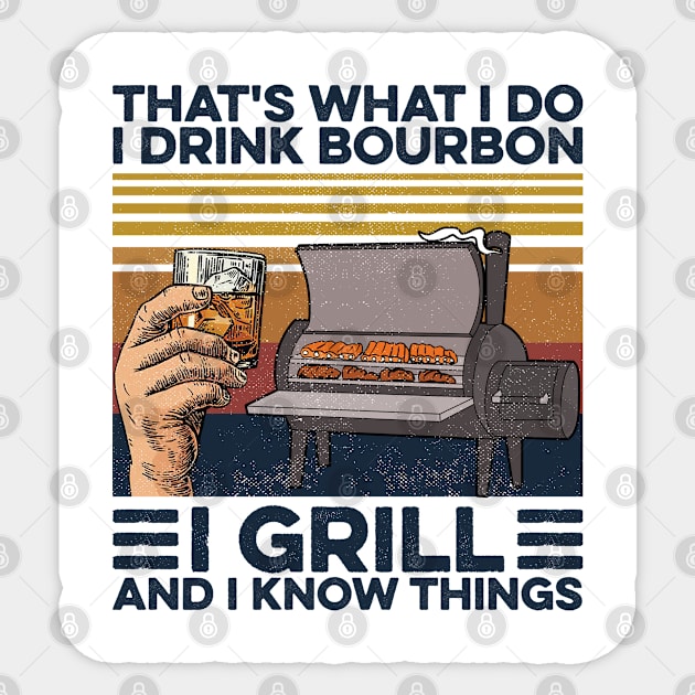 Bourbon I Drink Bourbon I Grill Sticker by Sunset beach lover